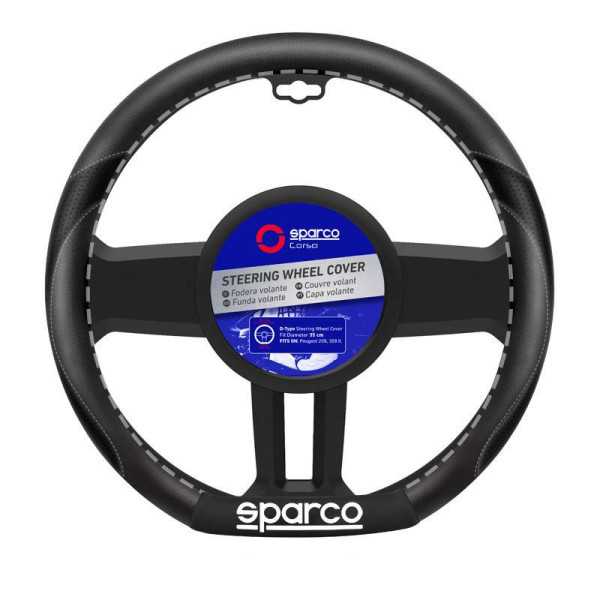 Couvre Volant Sparco Flat Bottom Noir  pour Peugeot 208  308 II