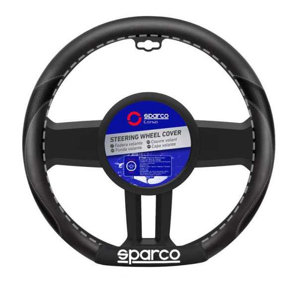 Couvre Volant Sparco Flat Bottom Noir  pour CitroënPeugeotRenaultToyotaVolkswagen