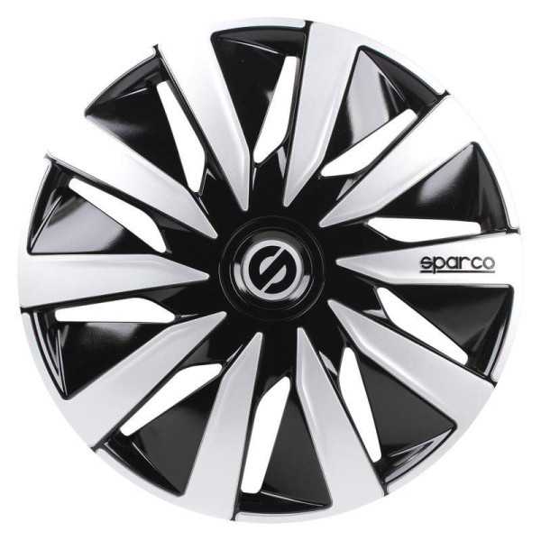 Jeu denjoliveurs Sparco 4 pièces Lazio 15 pouces noirargent