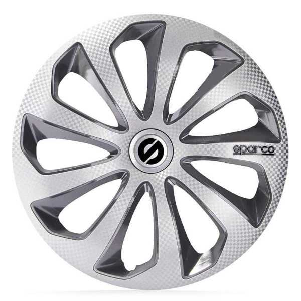 Jeu denjoliveurs Sparco 4 pièces Sicilia 16 pouces argentgriscarbone