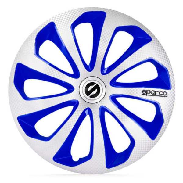 Ensemble denjoliveurs Sparco 4 pièces Sicilia 15 pouces ArgentBleuCarbone