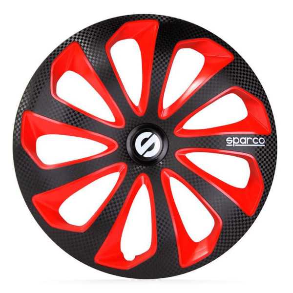 Jeu denjoliveurs Sparco 4 pièces Sicilia 15 pouces noirrougecarbone