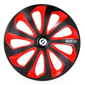 Jeu denjoliveurs Sparco 4 pièces Sicilia 14 pouces noirrougecarbone