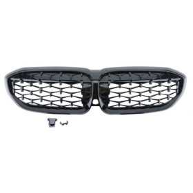 Grille de Calandre 'Diamond Type' Noir Luisant sur mesure pour BMW Série 3 G20G21 2019 excl. LCI