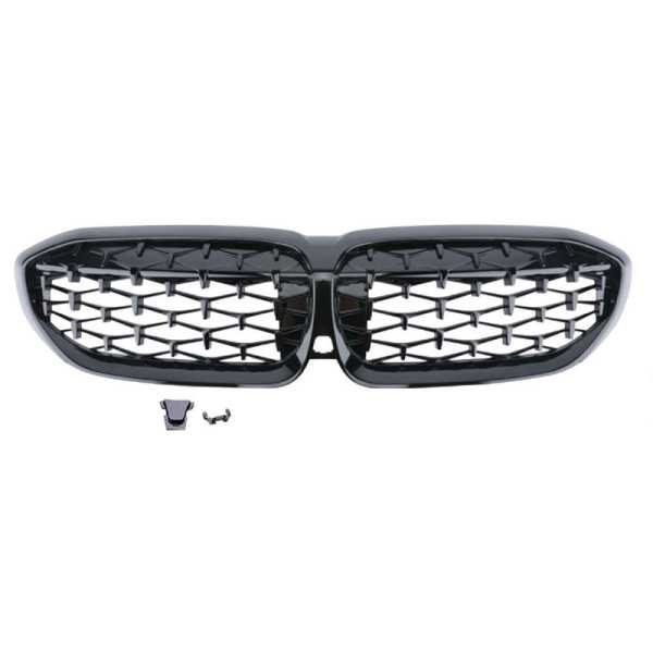 Grille de Calandre 'Diamond Type' Noir Luisant sur mesure pour BMW Série 3 G20G21 2019 excl. LCI