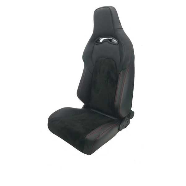 Siège baquet VGR Premium  Cuir  Alcantara Noir + Surpiqûres rouge  Dossier régable  incl. glissières