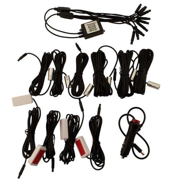 Éclairage d'ambiance intérieur à LED multicolores 10 pièces avec co...