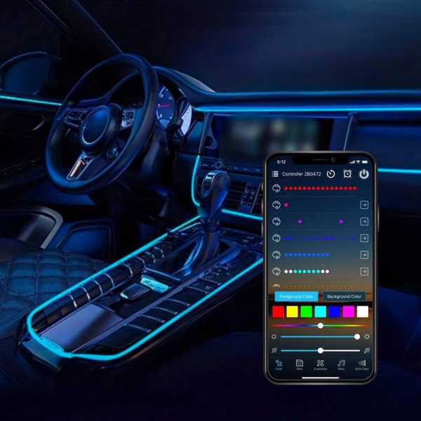 Éclairage d'ambiance intérieur à LED multicolores 2 pièces avec contrôle par application et fibre optique de 5 mètres