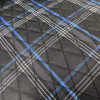 Siège baquet 'GT'  Simili Cuir Noir + Tissu en motif à carreaux Bleu + Surpiqûres Bleu  Dossier réglable avec glissières