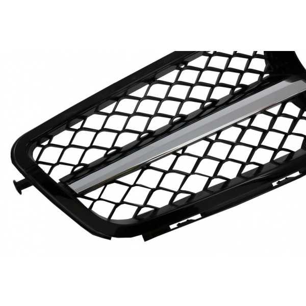 Grille avant pour Mercedes C W204 S204 2007-2014 Sport C63 Look Noi...