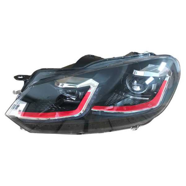 Jeu de phares 7.5Look pour Volkswagen Golf VI 20082012  NoirRouge  Y compris Dynamic Running Light