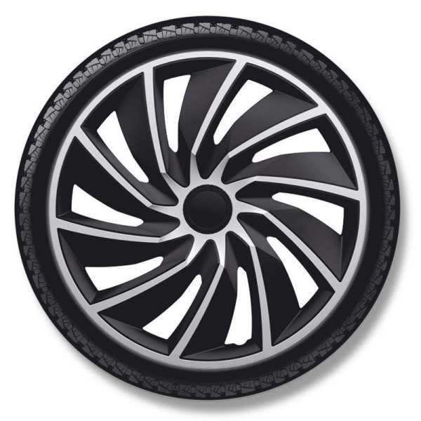 Jeu denjoliveurs 4 pièces Turbo 15 pouces argentnoir | AutoStyle | ...