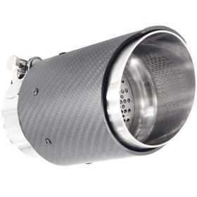 Enjoliveur déchappement InoxCarbone AKLook 89mm longueur 120mm racc...