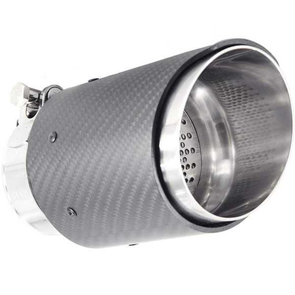 Enjoliveur déchappement InoxCarbone AKLook 89mm longueur 120mm racc...