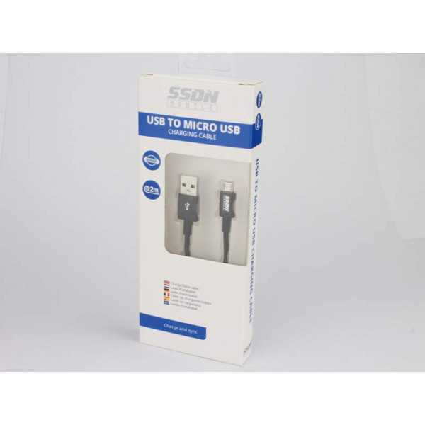 Câble de chargementdonnées USB vers Micro USB SSDN 200 cm | AutoSty...