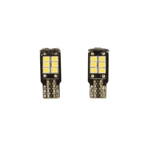 T10 LED 15Q Lampes 12V XenonOptic White lot de 2 pièces avec support CANbus
