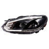 Jeu de phares avec DRL LightBar pour Volkswagen Golf VI 20082012  Noir  Moteur inclus