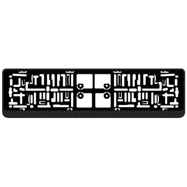 Support de plaque dimmatriculation en plastique Click 52x11cm CarbonLook