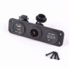 Adaptateur USB intégré 3en1 2xUSB 5V21A1AVoltmètreAllumecigareEntrée 12V24V