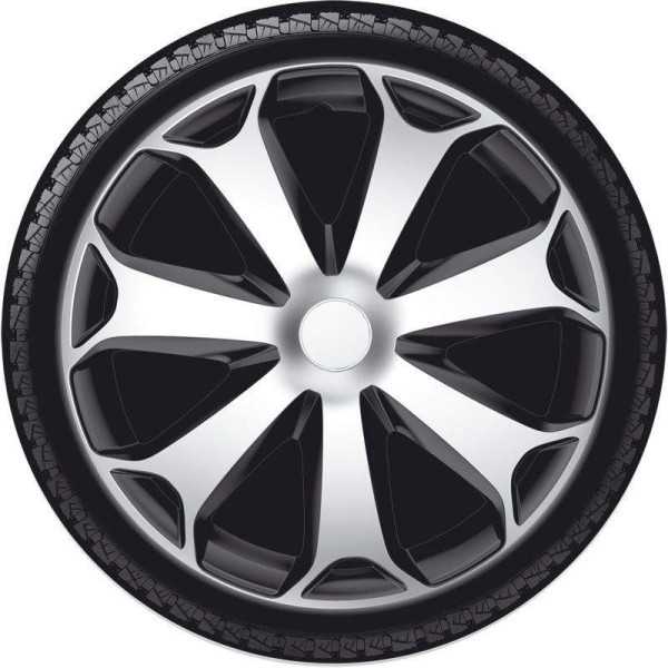Jeu denjoliveurs de roue 4 pièces Mega 16 pouces argentnoir | AutoS...