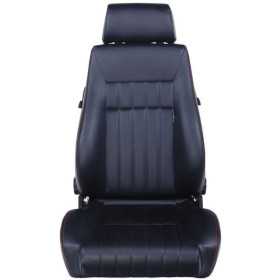 Siège sport Retro Cuir synthétique noir coutures rouges Dossier rég...