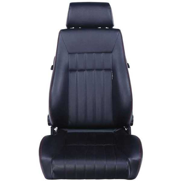 Siège sport Retro Cuir synthétique noir coutures rouges Dossier rég...