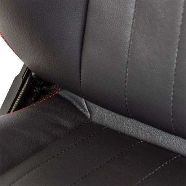 Siège sport Retro Cuir synthétique noir coutures rouges Dossier rég...