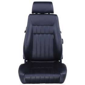 Siège sport Retro Similicuir noir coutures argentées Dossier réglab...