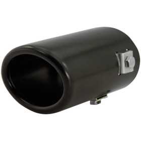 Enjoliveur déchappement AcierNoir  ovale 80x60mm  longueur 105mm   raccord 55mm