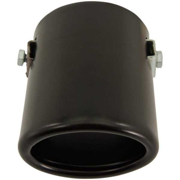 Enjoliveur déchappement AcierNoir ovale 80x60mm longueur 105mm  rac...