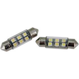 6Q LEDSMD Festoon Lampes Blanc 37x10mm Set de 2 pièces