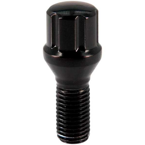 Boulon de roue M12x1.50 Noir  6Spline  Conique  Longueur 24mm