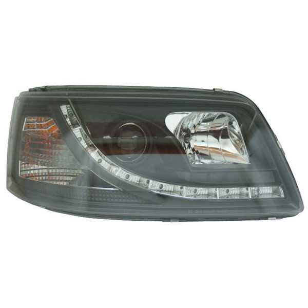 Jeu de phares avec DRL pour Volkswagen T5 20032010  Noir
