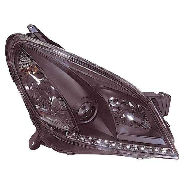 Jeu de phares DRLLook pour Opel Astra H 20042009  Noir  Moteur inclus