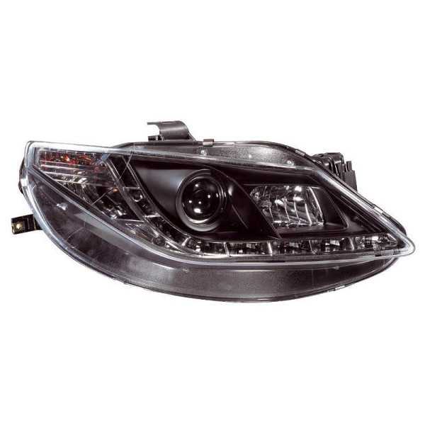 Jeu de phares avec DRL pour Seat Ibiza 6J 35 portes 20082012  Noir