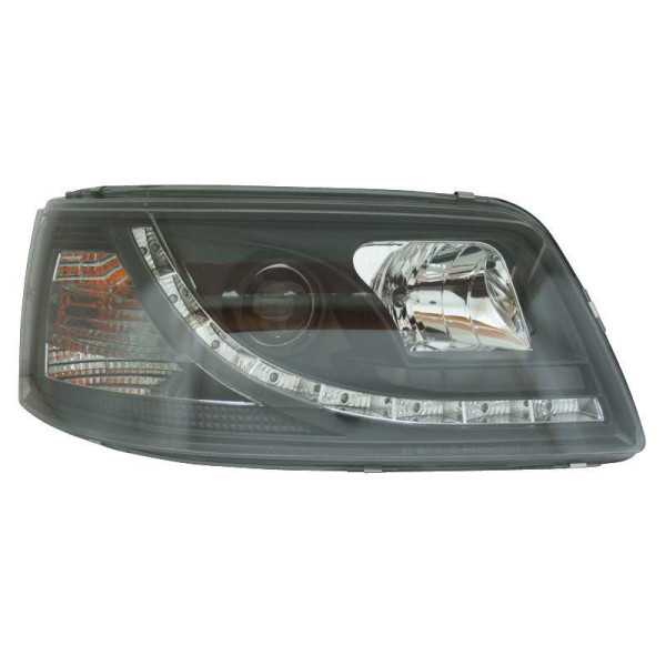 Jeu de Phares DRLLook pour Volkswagen T5 20032010  Noir
