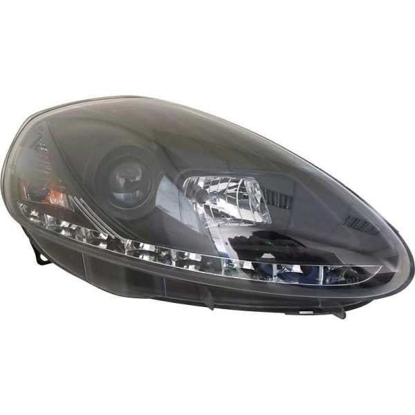 Jeu de Phares DRLLook pour Fiat Grande Punto 20052008  Noir
