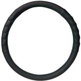 Couvre Volant Universel  Microfibre Noire  Coutures Rouges