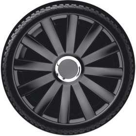 Ensemble denjoliveurs de roue 4 pièces Spyder 16 pouces noir anneau...