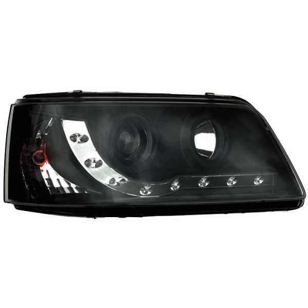 Jeu de Phares DRLLook pour Volkswagen T5 20032010  Noir