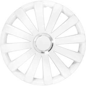 Ensemble denjoliveurs de roue 4 pièces Spyder 13 pouces blanc  anneau chromé