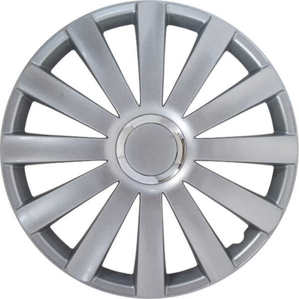Ensemble denjoliveurs de roue 4 pièces Spyder 15 pouces argent  anneau chromé