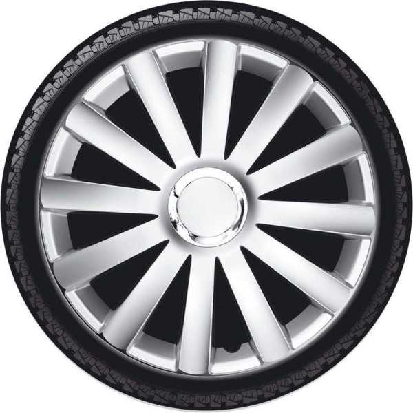 Ensemble denjoliveurs de roue 4 pièces Spyder 15 pouces argent anne...