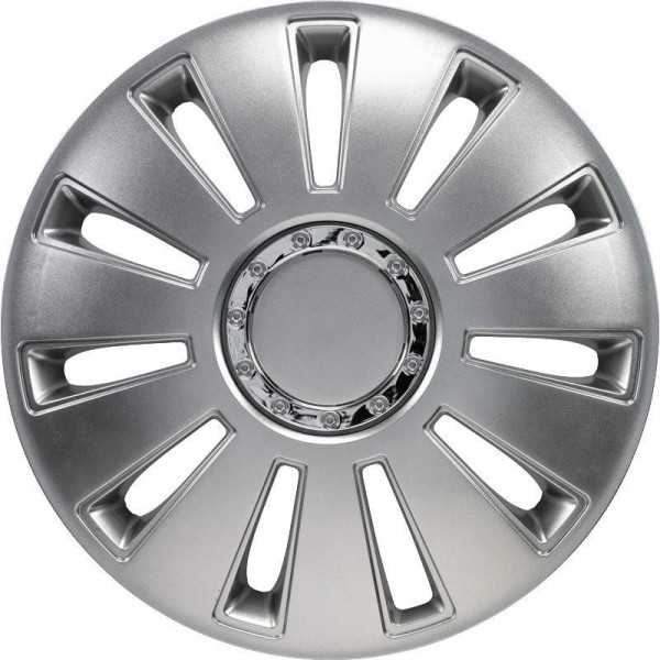 Ensemble denjoliveurs de roue 4 pièces Silverstone Pro 16 pouces argent  anneau chromé