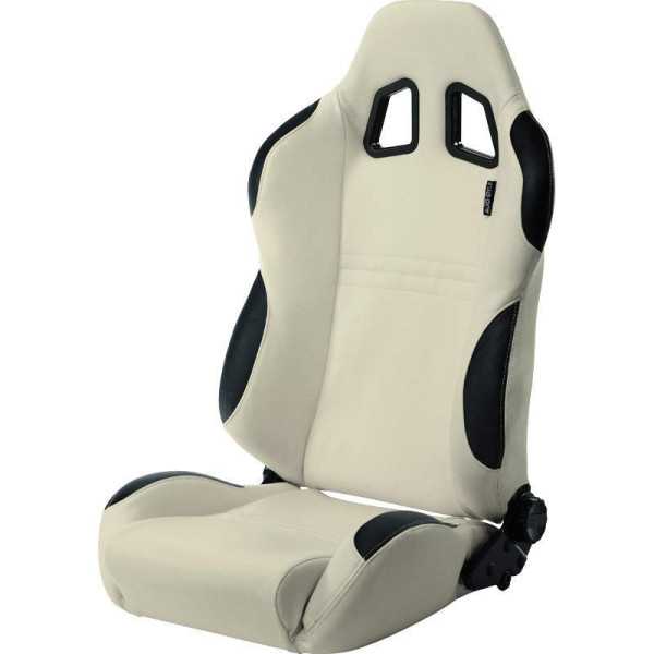 Siège sport Type T  Similicuir blancnoir  Dossier réglable des deux côtés  avec glissières