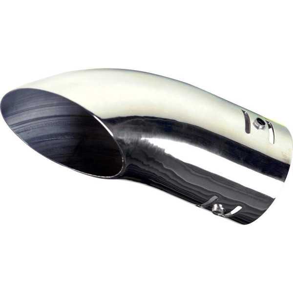 Enjoliveur déchappement AcierChrome  galbé 63x70mm  longueur 170mm  Fixation 3566mm