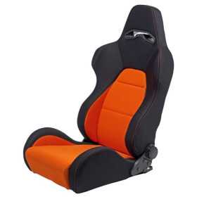 Siège sport Eco  NoirOrange  Dossier réglable des deux côtés  avec glissières
