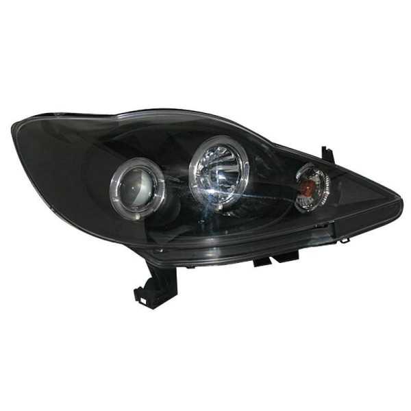 Jeu de phares pour Peugeot 107 20052014  Noir  avec AngelEyes