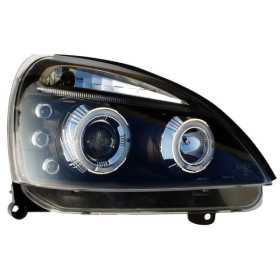 Jeu de phares pour Renault Clio II Facelift 20012005  Noir  avec AngelEyes