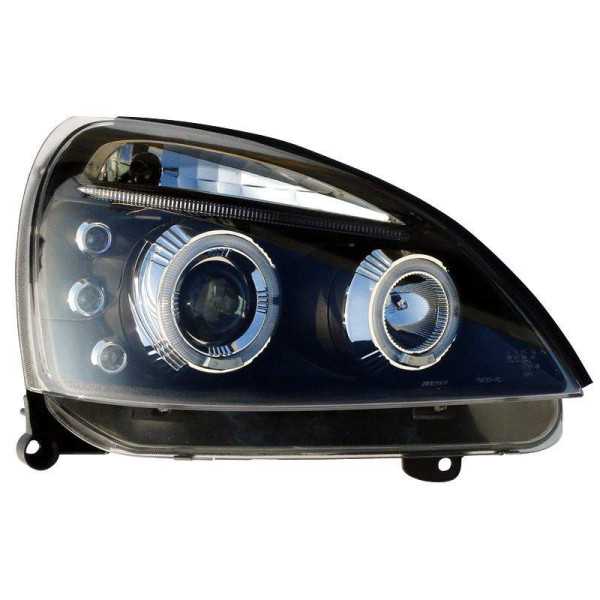 Jeu de phares pour Renault Clio II Facelift 20012005  Noir  avec AngelEyes
